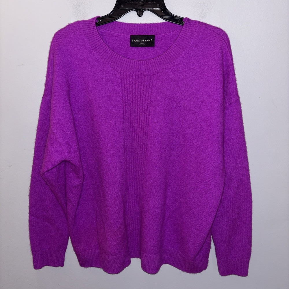Lane Bryant Vibrant PurpleCashmere Sweater Womens 22/24 Quiet Luxury Careerwear